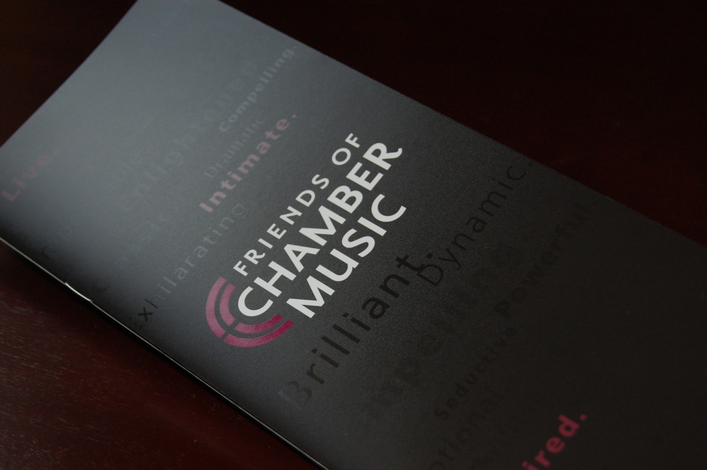 Friends of Chamber Music 2015 Brochure cover